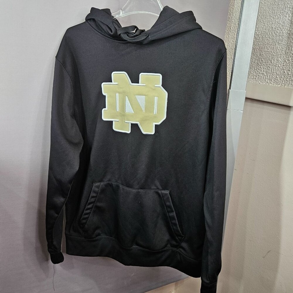 Mens Notre Dame Hoodie Sweatshirt Colosseum L Black Gold Irish Embroidered NCAA